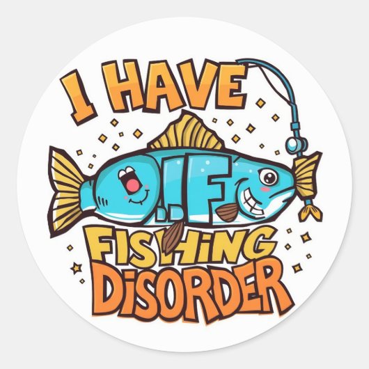 魚釣りに夢中：魚釣り障害を抱き込む ラウンドシール (正面)