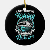 魚釣りのない日を釣る セラミックオーナメント (正面)