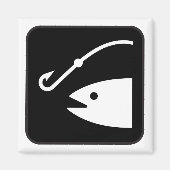 魚釣りのアイコン磁石 マグネット (正面)