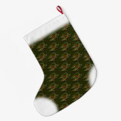 魚釣りのクリスマスのストッキングのカスタムなサーモンピンクのストッキング ラージクリスマスストッキング (裏面 (吊り時))