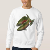 魚釣りのスエットシャツの銀鮭の人のワイシャツ スウェットシャツ (正面)
