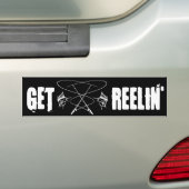 魚釣りのステッカー バンパーステッカー (車上)