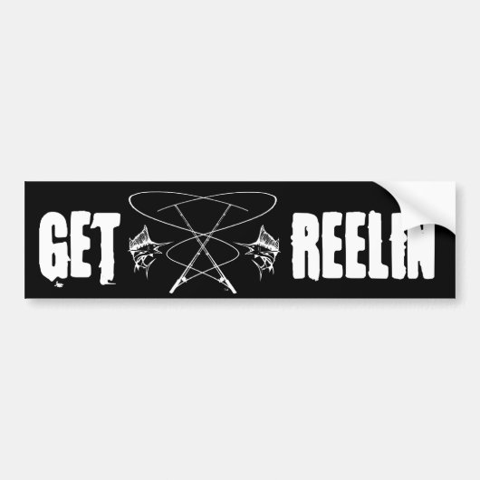 魚釣りのステッカー バンパーステッカー (正面)