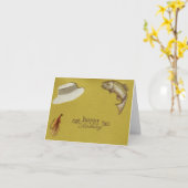 魚釣りのバースデー・カード カード (黄色い花)