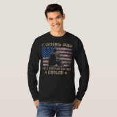 魚釣りのパパ通常のパパが米国クール国旗のように Tシャツ (正面フル)