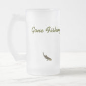 魚釣りのビールのジョッキの銀鮭の漁師ビールガラス フロストグラスビールジョッキ (左)