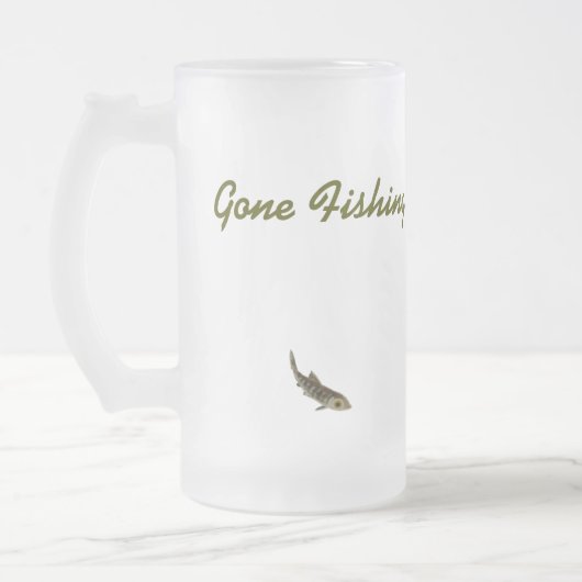 魚釣りのビールのジョッキの銀鮭の漁師ビールガラス フロストグラスビールジョッキ (左)