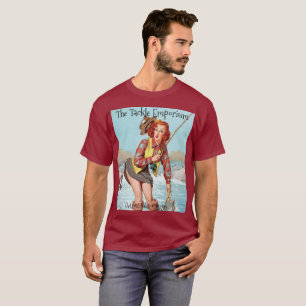 魚釣りのピンナップ Tシャツ