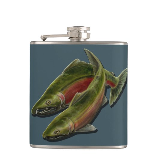 魚釣りのフラスコのカスタムなFishermansのサケの飲み物のフラスコ フラスク (正面)