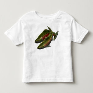 魚釣りのベビーのワイシャツのサーモンピンクの漁師の幼児のワイシャツ トドラーTシャツ