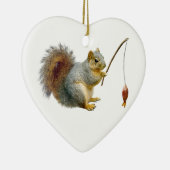 魚釣りのリスのオーナメント セラミックオーナメント (右)