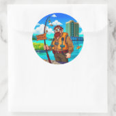 魚釣りの上書き ラウンドシール (バッグ)