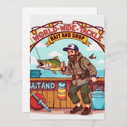 魚釣りの世界がベイトアンドタックショップ 招待状 (正面/裏面)