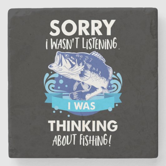 魚釣りの低音のスポーツについての考えを聞いていませんでした ストーンコースター (正面)