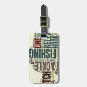 魚釣りの単語の雲 ラゲッジタグ (正面縦)