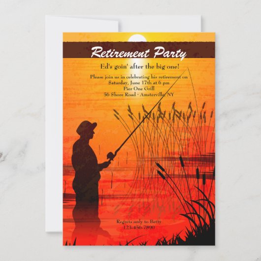 魚釣りの平静の招待状 招待状 (正面)