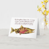 魚釣りの引用文の仲間のサーモンピンクカード カード (黄色い花)