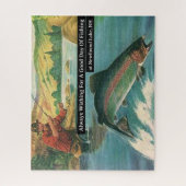 魚釣りの日を望むカスタマイズ ジグソーパズル (縦)