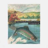 魚釣りの日を望むカスタマイズ フリースブランケット (正面)