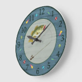 魚釣りの時計、Fishermansの時計 ラージ壁時計 (傾斜)