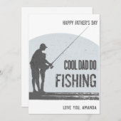 魚釣りの父の日札ヴィンテージフィッシャーマン サンキューカード (正面/裏面)