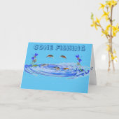 魚釣りの父の日 カード (黄色い花)