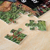 魚釣りの良い日を望む犬との魚釣り ジグソーパズル (側面)