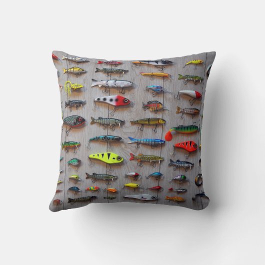 魚釣りの荷物が去った魚釣りの漁師への贈物 クッション (裏面)