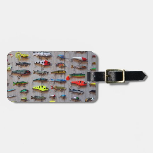 魚釣りの荷物が去った魚釣りの漁師への贈物 ラゲッジタグ (正面横)