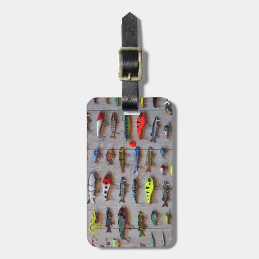 魚釣りの荷物が去った魚釣りの漁師への贈物 ラゲッジタグ (正面縦)