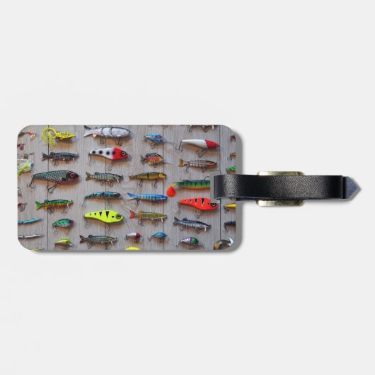 魚釣りの荷物が去った魚釣りの漁師への贈物 ラゲッジタグ (裏面横)