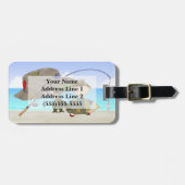 魚釣りの荷物のラベル ラゲッジタグ (正面横)