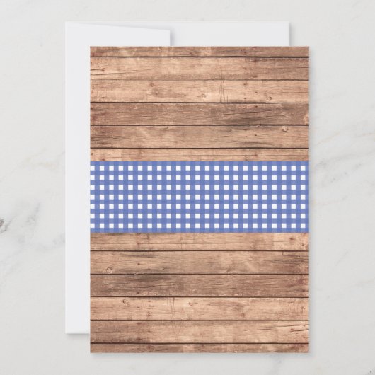 魚釣りの誕生会の素朴な木製の魚60の招待 招待状 (裏面)