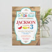 魚釣りの誕生日の招待状 招待状 (スタンド正面)