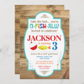魚釣りの誕生日の招待状 招待状 (正面/裏面)