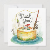 魚釣りの誕生日をテーマにしたおもしろい サンキューカード (正面)