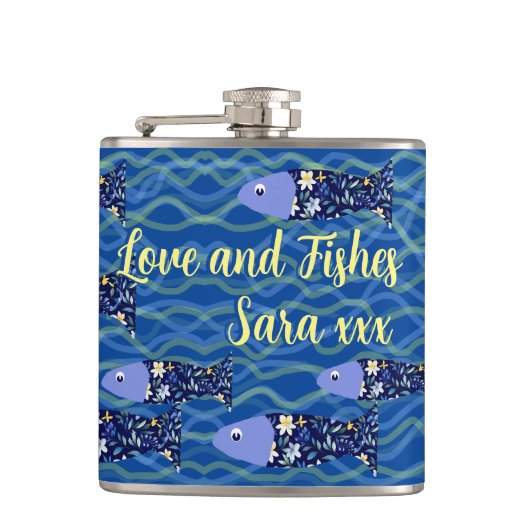 魚釣りの贈り物 フラスク (正面)