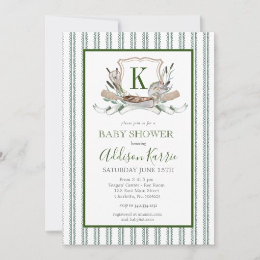 魚釣りの赤ちゃんシャワーの招待 招待状 (正面)