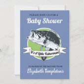 魚釣りの赤ちゃんシャワー小さな漁師 招待状 (正面)