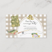 魚釣りの赤ちゃんシャワー – ママのお腹の大きさ エンクロージャーカード (正面)