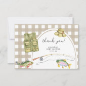 魚釣りの赤ちゃん感謝していシャワーユー サンキューカード (正面)