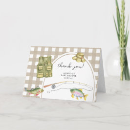 魚釣りの赤ちゃん感謝していシャワーユー サンキューカード