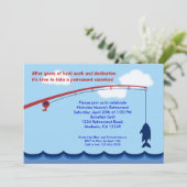 魚釣りの退職のパーティの招待状 招待状 (スタンド正面)