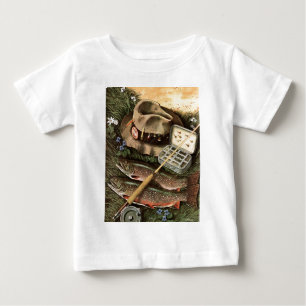 魚釣りの静物画 ベビーTシャツ