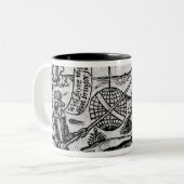 魚釣りの風刺、「本のRoxburgheの民謡 ツートーンマグカップ (正面左)