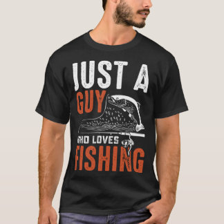 魚釣りの魚や竿が大好きな男 Tシャツ