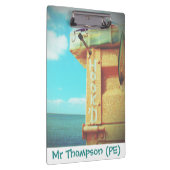 魚釣りのhook'dのビーチの魚の釣り道具箱の水 クリップボード (右)