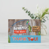 魚釣りのOutdoorsmanのテーマのサンキューカード サンキューカード (スタンド正面)