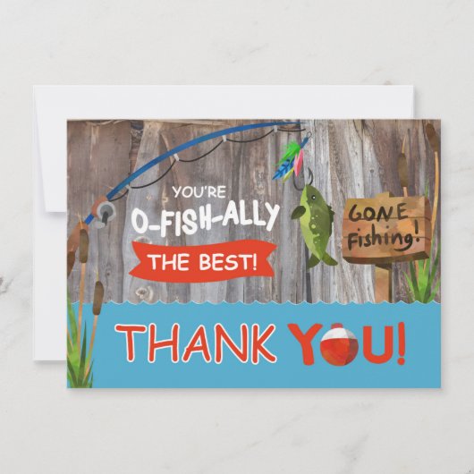 魚釣りのOutdoorsmanのテーマのサンキューカード サンキューカード (正面)