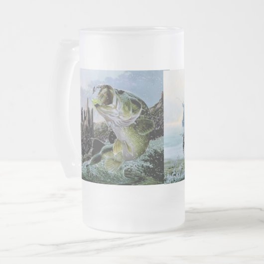 魚釣りのWalleyeの父の日の曇らされたビールのジョッキ フロストグラスビールジョッキ (正面左)